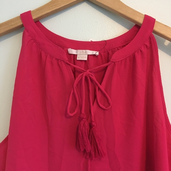 NWT Hot Pink Tank Top with Tassels XL - Picture 2 of 6